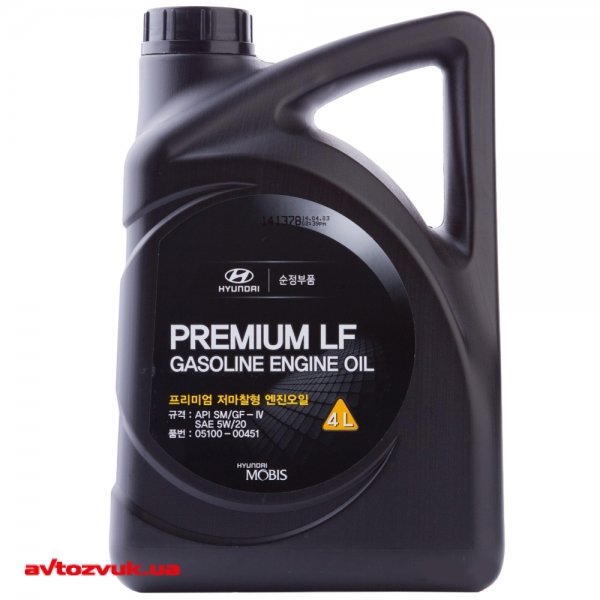 Моторное масло Hyundai/Kia Premium LF Gasoline 5W-20 05100-00451