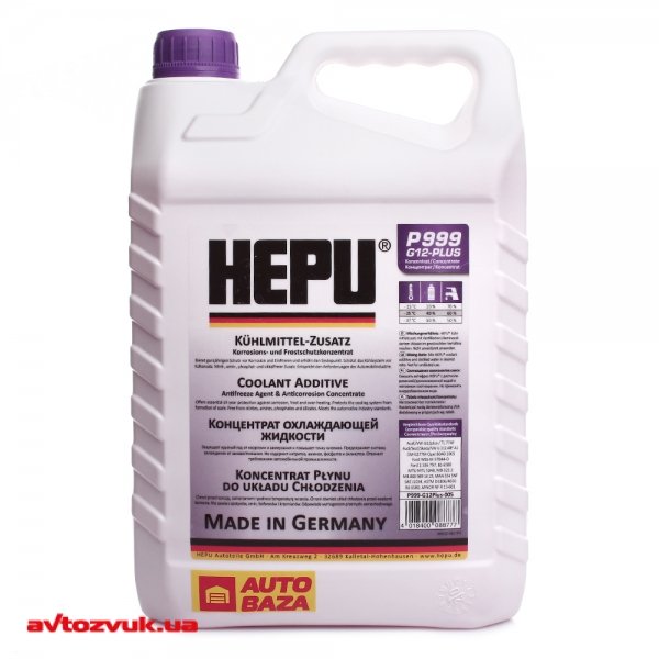 Антифриз HEPU G12+ фіолетовий концентрат P999-G12PLUS-005 5л