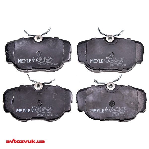 Тормозные колодки Meyle 025 211 7317 Тормозные колодки Meyle 025 211 7317