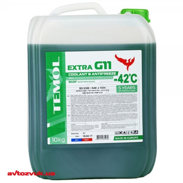 Антифриз TEMOL EXTRA G11 GREEN 10кг