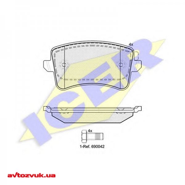 Гальмівні колодки ICER 181835