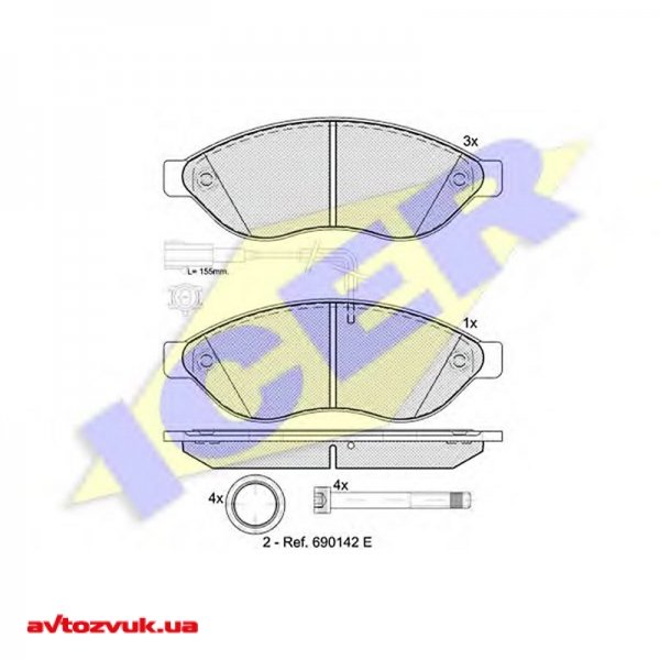 Гальмівні колодки ICER 141803