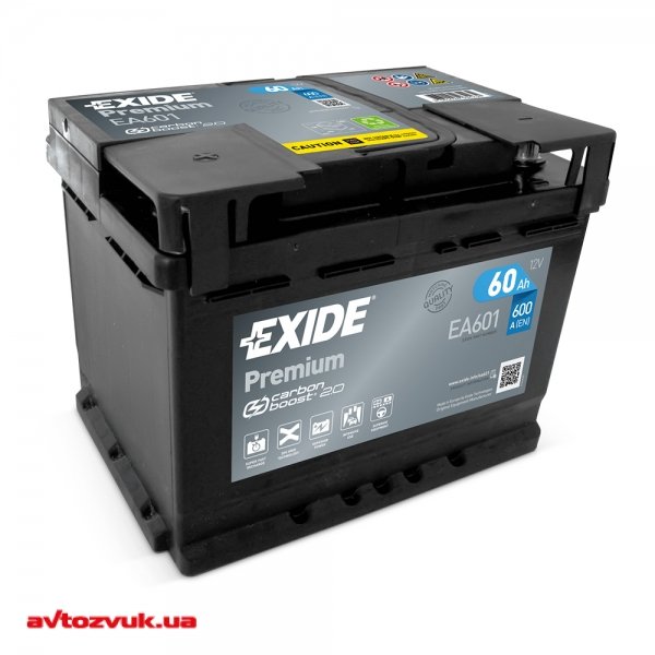 Автомобільний акумулятор EXIDE 6СТ-60 Аз PREMIUM EA601. Низькі ціни на сайті ►Avtozvuk.ua