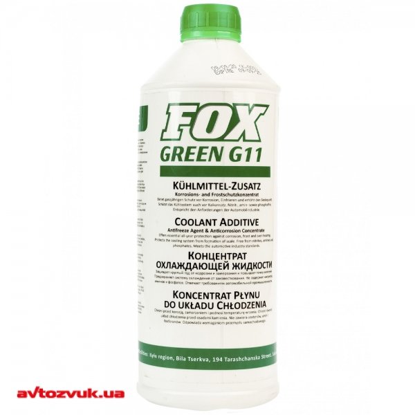 Антифриз FOX G11 зелений концентрат 4л