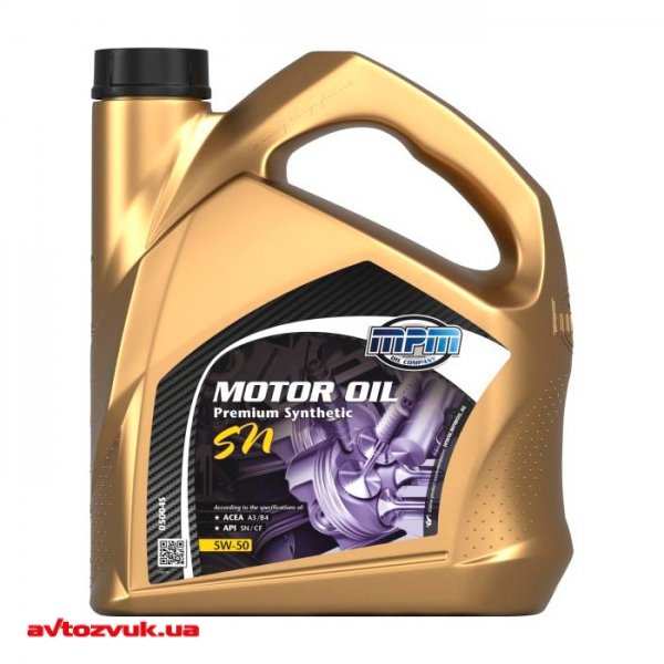 Моторное масло MPM Premium Synthetic SN 5W50 05004S 4л