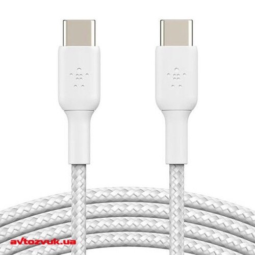 Кабель USB Belkin USB-С-USB-С BRAIDED 1м white CAB004BT1MWH