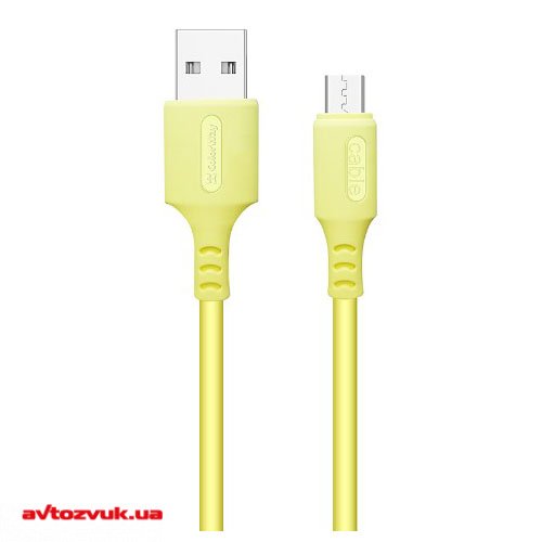 Кабель USB ColorWay USB-MicroUSB (soft silicone) 2.4А 1м CW-CBUM043-Y