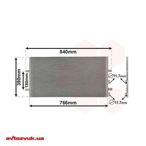 Радіатор кондиціонера VAN WEZEL 18005407