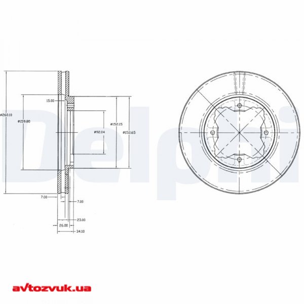 Тормозной диск DELPHI BG2798