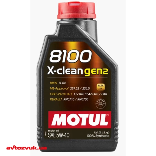 Моторное масло MOTUL 8100 X-CLEAN 5W-40 GEN2 109761 1л