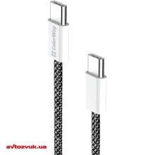 Кабель USB ColorWay Type-C - Type-C PD Fast Charging 60W 3А 2м чорний CW-CBPDCC068-BK