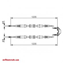 Трос ручного гальма Bosch 1987477869 2 из 2