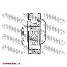 Шарнір рівних кутових швидкостей Febest 0711-JB420SHA 2 из 2
