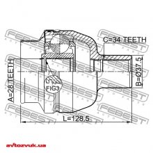 Шарнір рівних кутових швидкостей Febest 1811-Z19DRH 2 из 2