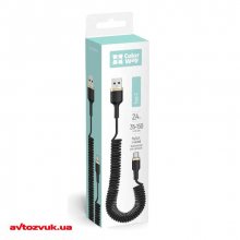 Кабель USB ColorWay USB-Type-C (spiral) 2.4А 35-150см CW-CBUC051-BK