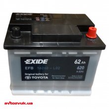 Автомобильный аккумулятор EXIDE 6СТ-62 АзЕ для TOYOTA (56050