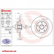 Гальмівний диск Brembo 08.C742.27 2 из 2